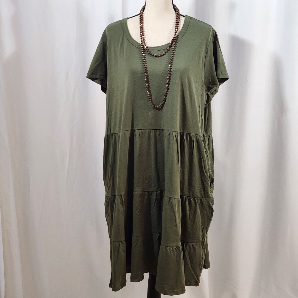 NWT Time and Tru Tiered Green Dress